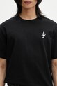 Bavlněné tričko JW Anderson Anchor Embroidery černá JT0257.PG1510.999