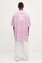 Odzież 032C t-shirt bawełniany 'Point Zero' S25.URC.0152.850 fioletowy