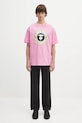 AAPE t-shirt bawełniany Basic AAPTEM1638XXO różowy