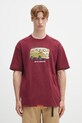 AAPE tricou din bumbac Theme Aaper print burgundia AAPTEM1617XXO