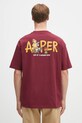 Îmbrăcăminte AAPE tricou din bumbac Theme Aaper AAPTEM1617XXO burgundia