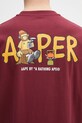 AAPE tricou din bumbac Theme Aaper burgundia AAPTEM1617XXO