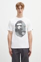 A Bathing Ape t-shirt bawełniany High Tone Bleach Big Ape Head nadruk biały 1L30110045