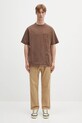 Βαμβακερό μπλουζάκι Gramicci One Point Tee Pigment Dyed καφέ G304.OGJ.PG
