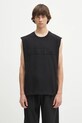 Helmut Lang t-shirt bawełniany EMBOSSED.TANK.ROUNDE regular czarny P01HM502