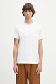 Helmut Lang t-shirt bawełniany EMBOSSED.TEE.ROUNDED aplikacja biały P01HM508