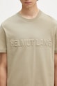 Helmut Lang t-shirt bawełniany EMBOSSED.TEE.ROUNDED zielony P01HM508