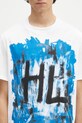 Helmut Lang pamut póló SCRIBBLE.T2.MAL.LT. fehér P02HM509