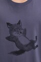 Maison Kitsuné t-shirt bawełniany Chillax Print Oversize fioletowy OM00108KJ0008