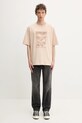 Maison Kitsuné t-shirt bawełniany Daisy Field Oversize OM00114KJ7016 beżowy