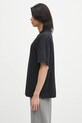 Maison Kitsuné t-shirt bawełniany Embossed Profile Fox Oversize OM00116KJ7016 czarny SS25