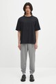 Хлопковая футболка Maison Kitsuné Embossed Profile Fox Oversize OM00116KJ7016 чёрный