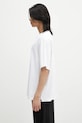 Maison Kitsuné t-shirt bawełniany Maison Kitsune Embroidery Oversize OM00122KJ0119 biały SS25