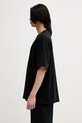 Бавовняна футболка Maison Kitsuné Maison Kitsune Embroidery Oversize OM00122KJ0119 чорний SS25