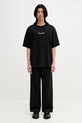 Бавовняна футболка Maison Kitsuné Maison Kitsune Embroidery Oversize OM00122KJ0119 чорний