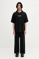 Bavlnené tričko Maison Kitsuné Maison Kitsune Embroidery Oversize OM00122KJ0119 čierna