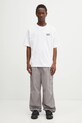 Maison Kitsuné t-shirt bawełniany Maison Kitsune Handwriting Embroidery OM00123KJ0119 biały
