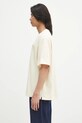 Maison Kitsuné tricou din bumbac Maison Kitsune Handwriting Embroidery OM00123KJ0119 bej SS25