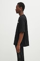 Maison Kitsuné cotton t-shirt Maison Kitsune Handwriting Embroidery OM00123KJ0119 black SS25