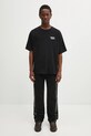 Maison Kitsuné cotton t-shirt Maison Kitsune Handwriting Embroidery OM00123KJ0119 black