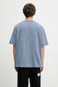 Odzież Maison Kitsuné t-shirt bawełniany Crafted Daisy Oversize OM00124KJ7020 niebieski