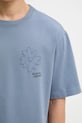 Maison Kitsuné t-shirt bawełniany Crafted Daisy Oversize niebieski OM00124KJ7020
