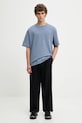 Maison Kitsuné t-shirt bawełniany Crafted Daisy Oversize OM00124KJ7020 niebieski