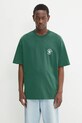 Flowers for Society t-shirt bawełniany Logo Shirt nadruk zielony FFSAPP133