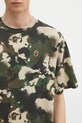 A Bathing Ape cotton t-shirt Map camo APE head one point green 1L30109001