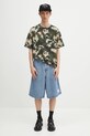 A Bathing Ape cotton t-shirt Map camo APE head one point 1L30109001 green