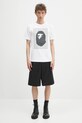 A Bathing Ape t-shirt bawełniany STA houndstooth APE head 1K80110035 biały