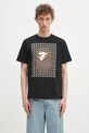 Памучна тениска A Bathing Ape STA houndstooth APE head стандартна черен 1K80110035