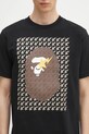 Памучна тениска A Bathing Ape STA houndstooth APE head черен 1K80110035