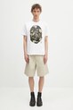 A Bathing Ape tricou din bumbac Map camo APE head shark 1L30110023 alb