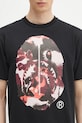 A Bathing Ape cotton t-shirt Map camo APE head shark black 1L30110023