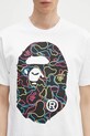 A Bathing Ape tricou din bumbac Neon camo big APE head alb 1L30110039