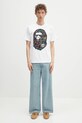 A Bathing Ape tricou din bumbac Neon camo big APE head 1L30110039 alb
