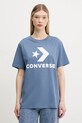 Odzież Converse t-shirt bawełniany 10025458.A40 niebieski