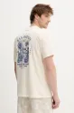 Kaotiko t-shirt bawełniany nadruk beżowy AQ006.02.G002