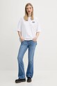 Kaotiko tricou din bumbac AQ057.01S.G002 alb