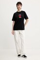 Kaotiko tricou din bumbac AQ064.01.G002 negru