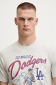 Bombažna kratka majica 47 brand MLB Los Angeles Dodgers siva BB012TEMECH685053CK