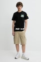 Bombažna kratka majica Barrow črna S5BWUATH060