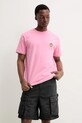 Bavlněné tričko Barrow S5BWUATH087 růžová SS25