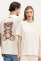 Bavlnené tričko Barrow potlač béžová S5BWUATH152
