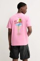 Barrow t-shirt bawełniany S5BWUATH161 różowy SS25