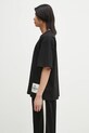Одежда Хлопковая футболка Fiorucci Logo Label Boxy Fit U02SPTSH103CJ01BK01 чёрный