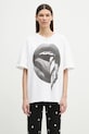 Fiorucci t-shirt bawełniany Mouth Print Boxy U02SPTSH103CJ01WH05 biały SS25