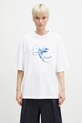 Fiorucci tricou din bumbac Cupid Print Relaxed Fit U02SPTSH101CJ01WH08 alb SS25
