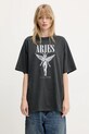 Памучна тениска Aries Destroyed Nirvana SS Tee AR6001803 сив SS25